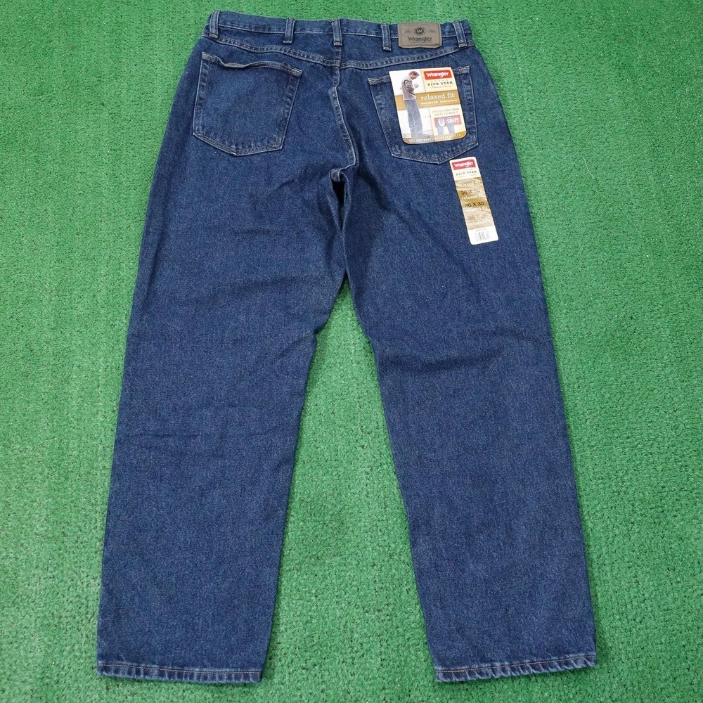 New! Wrangler Jeans Mens 36x30 Blue Relaxed Fit Straight Denim 9760WDR - Picture 4 of 8